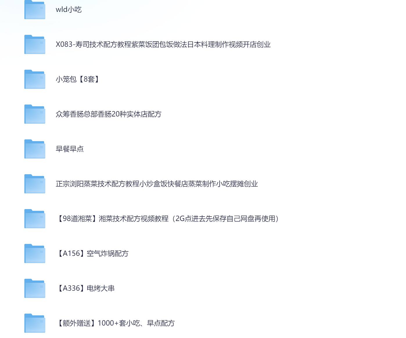 小吃配方目录预览四